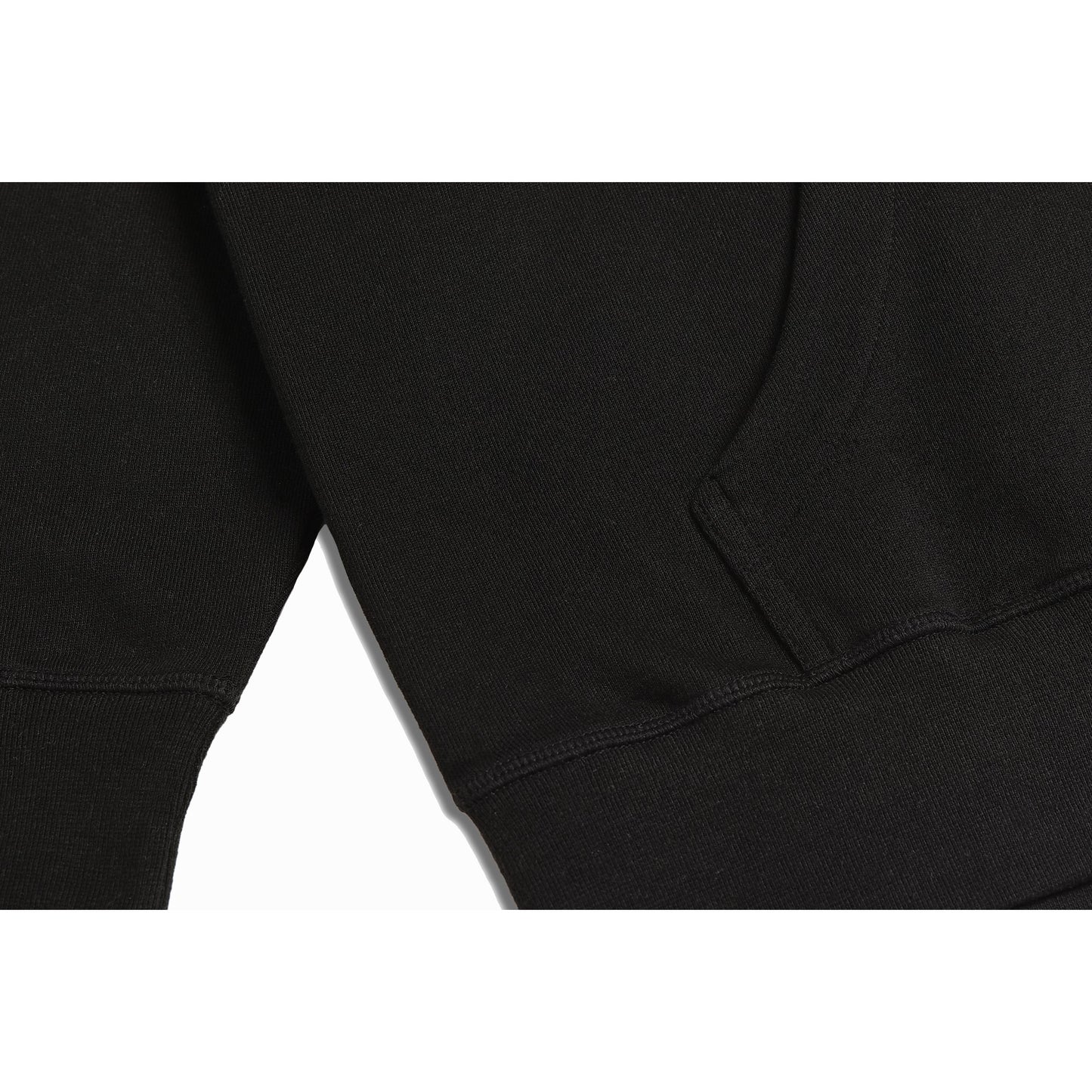 Black Midweight French Terry Pullover Hoodie