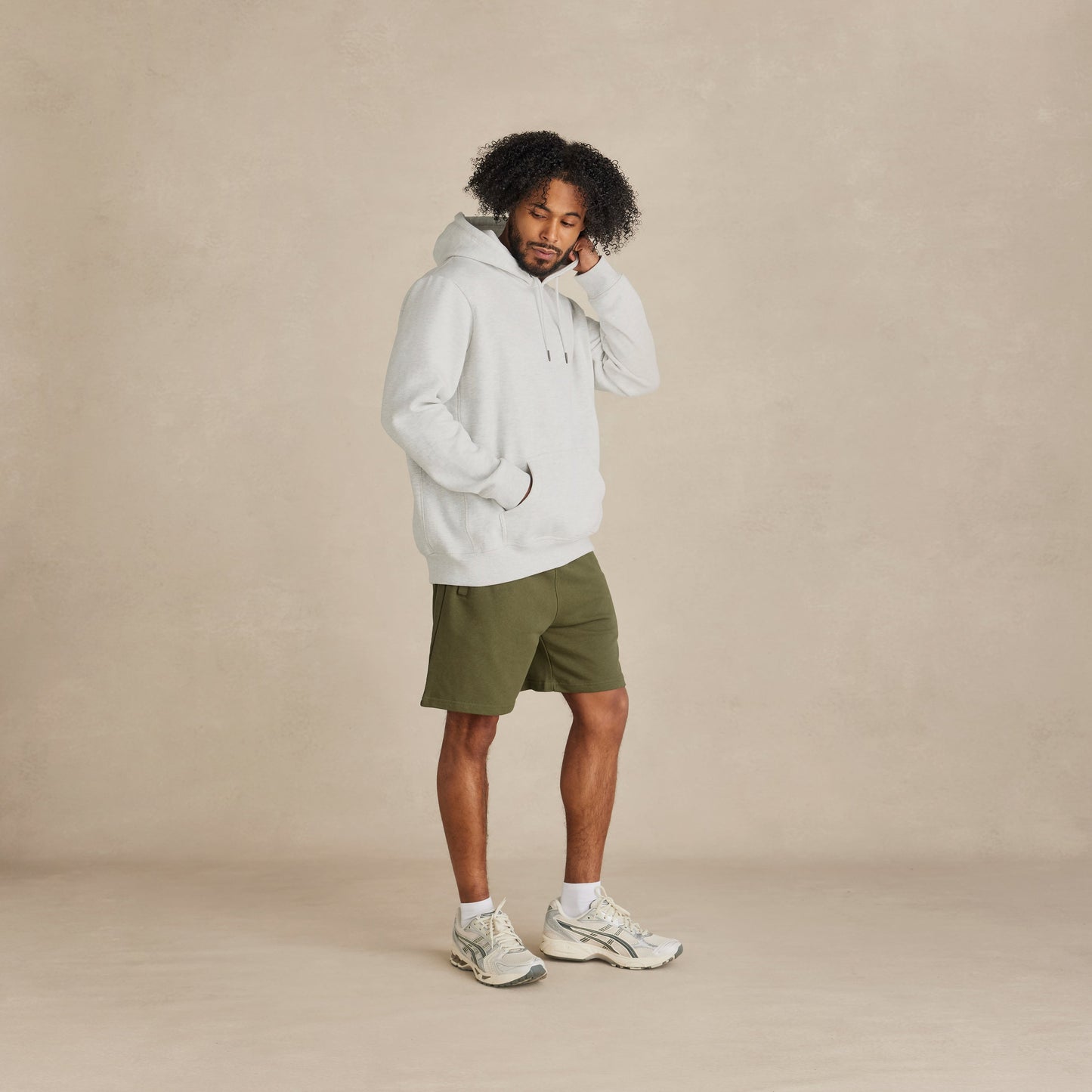 Ash Heather Heavyweight Brushed Pullover Hoodie