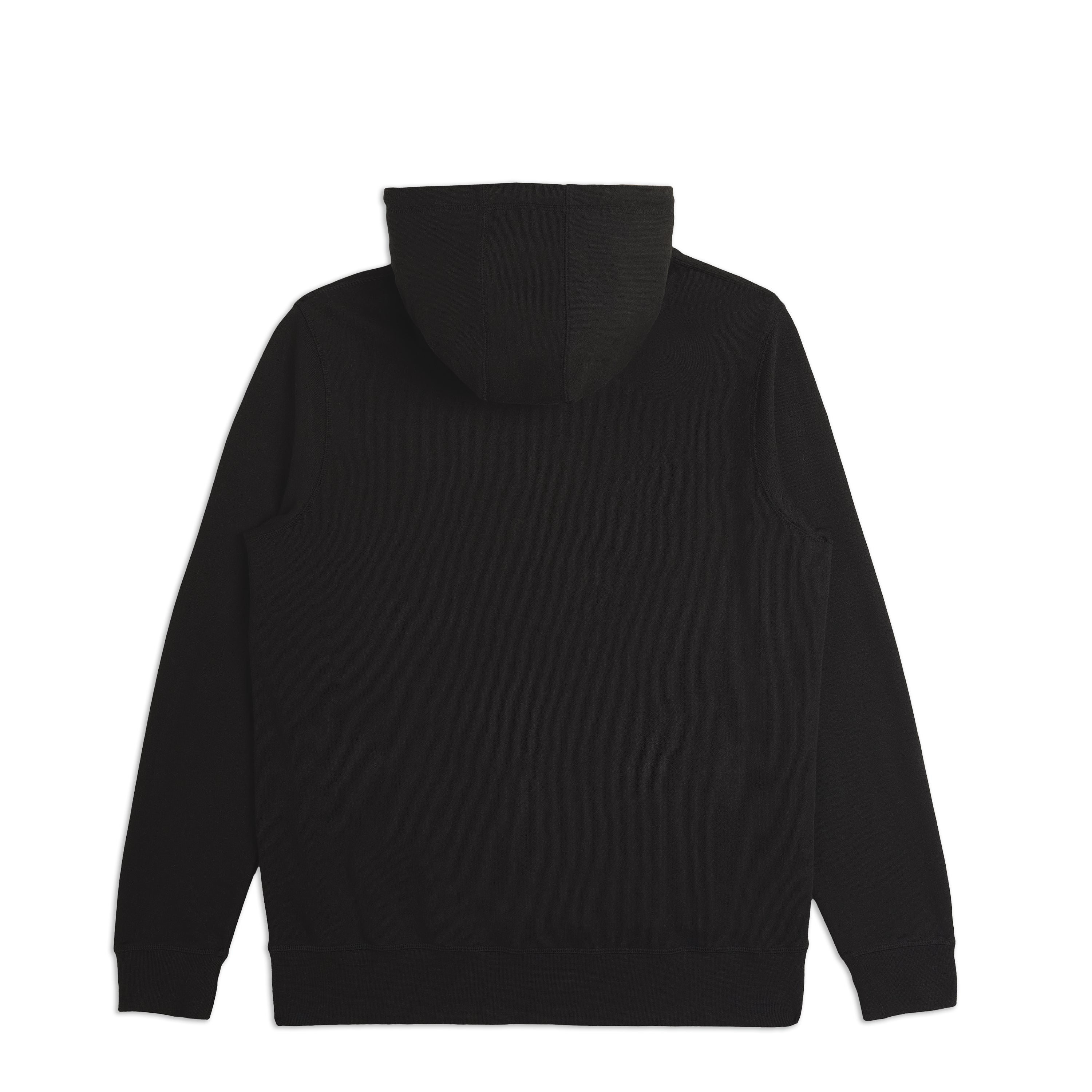Black Midweight French Terry Pullover Hoodie