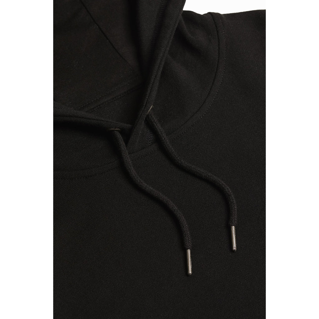 Black Midweight French Terry Pullover Hoodie
