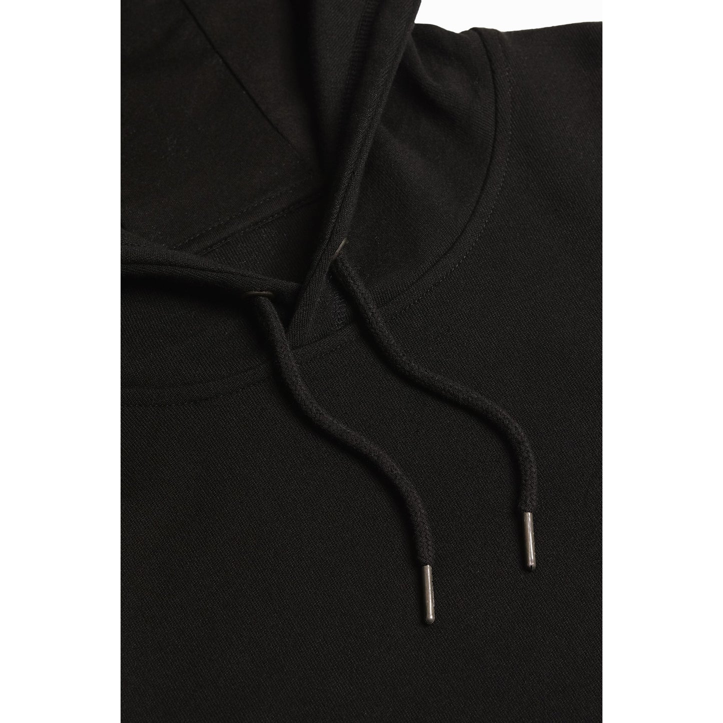 Black Midweight French Terry Pullover Hoodie