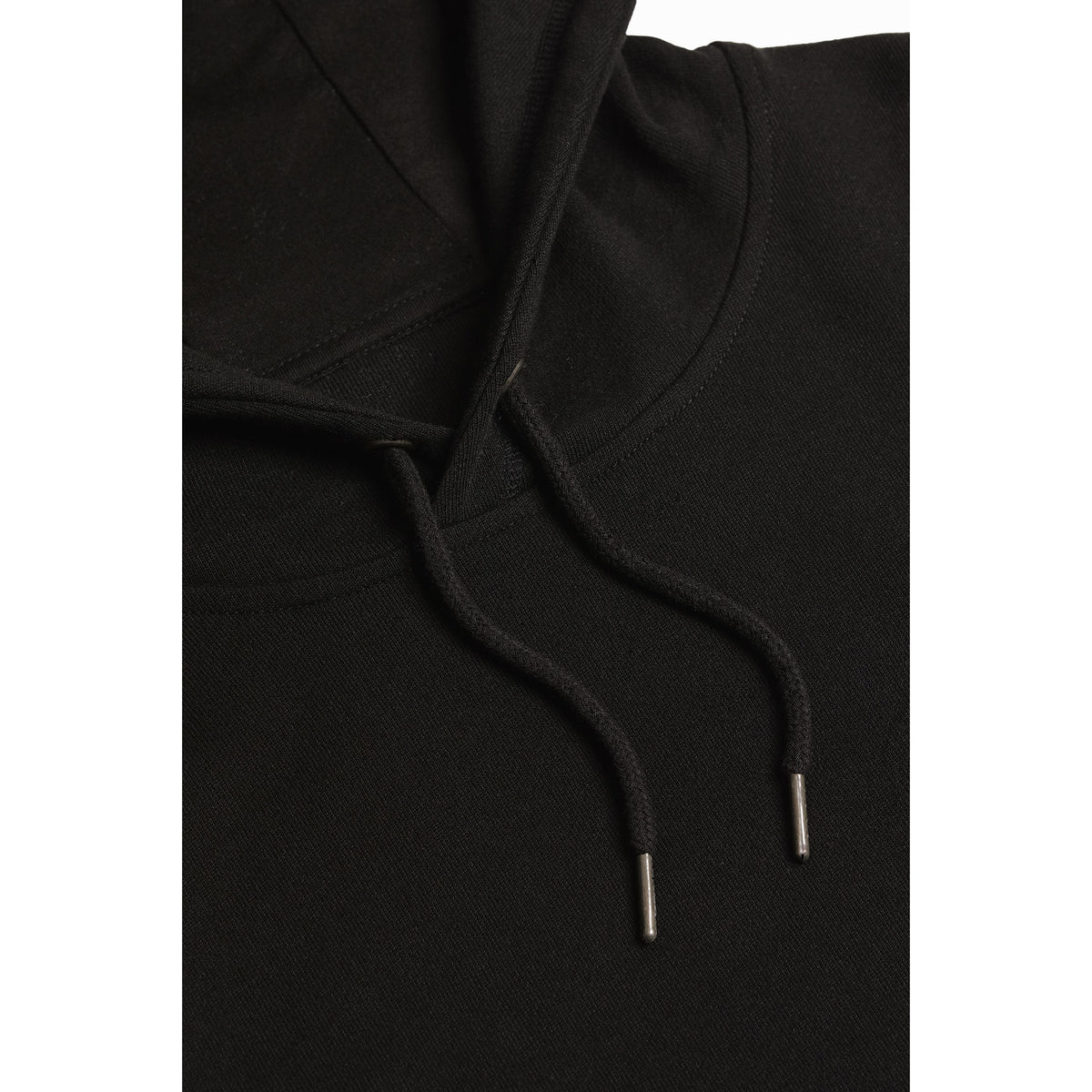 Black Midweight French Terry Pullover Hoodie