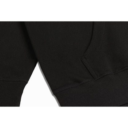 Black Midweight French Terry Pullover Hoodie