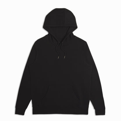 Black Midweight French Terry Pullover Hoodie
