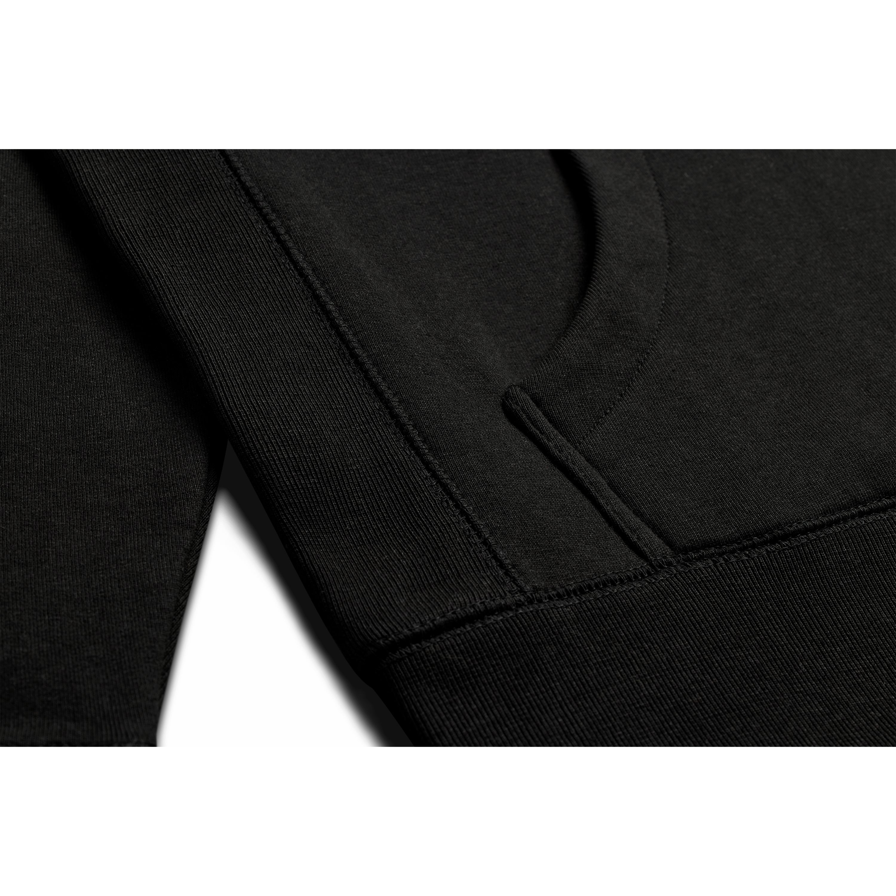 Black Heavyweight Brushed Pullover Hoodie