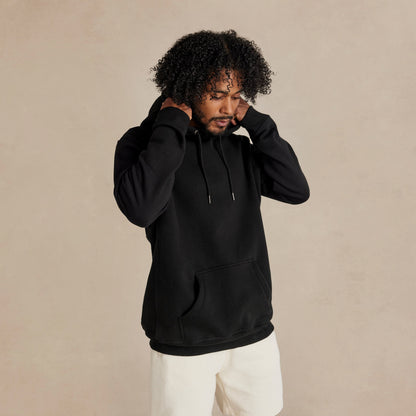 Black Heavyweight Brushed Pullover Hoodie