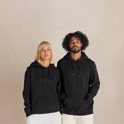 Black Heavyweight Brushed Pullover Hoodie
