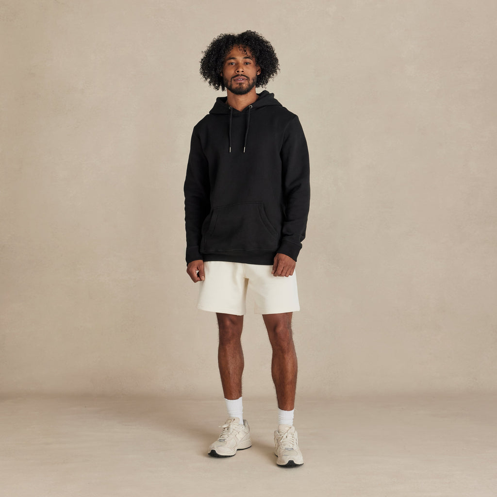 Black Heavyweight Brushed Pullover Hoodie