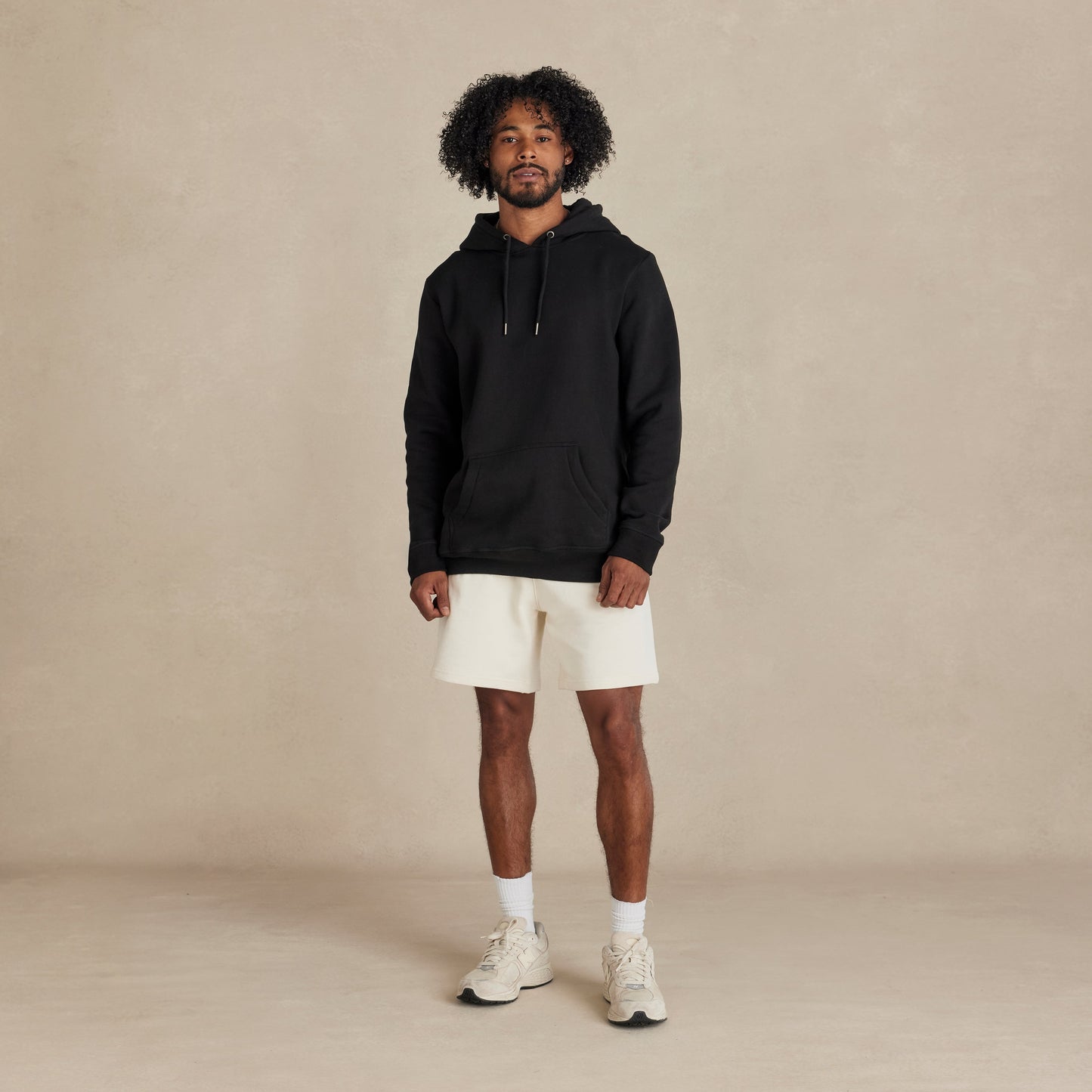 Black Heavyweight Brushed Pullover Hoodie