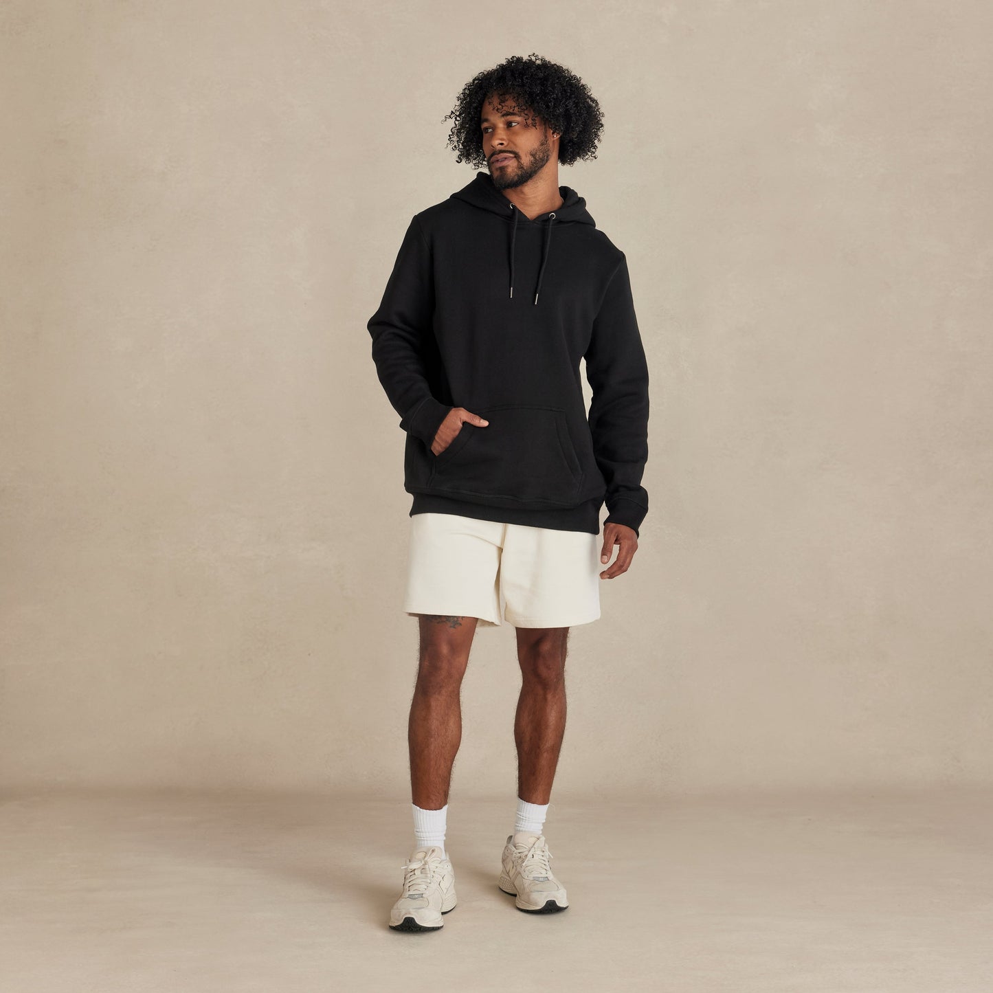 Black Heavyweight Brushed Pullover Hoodie