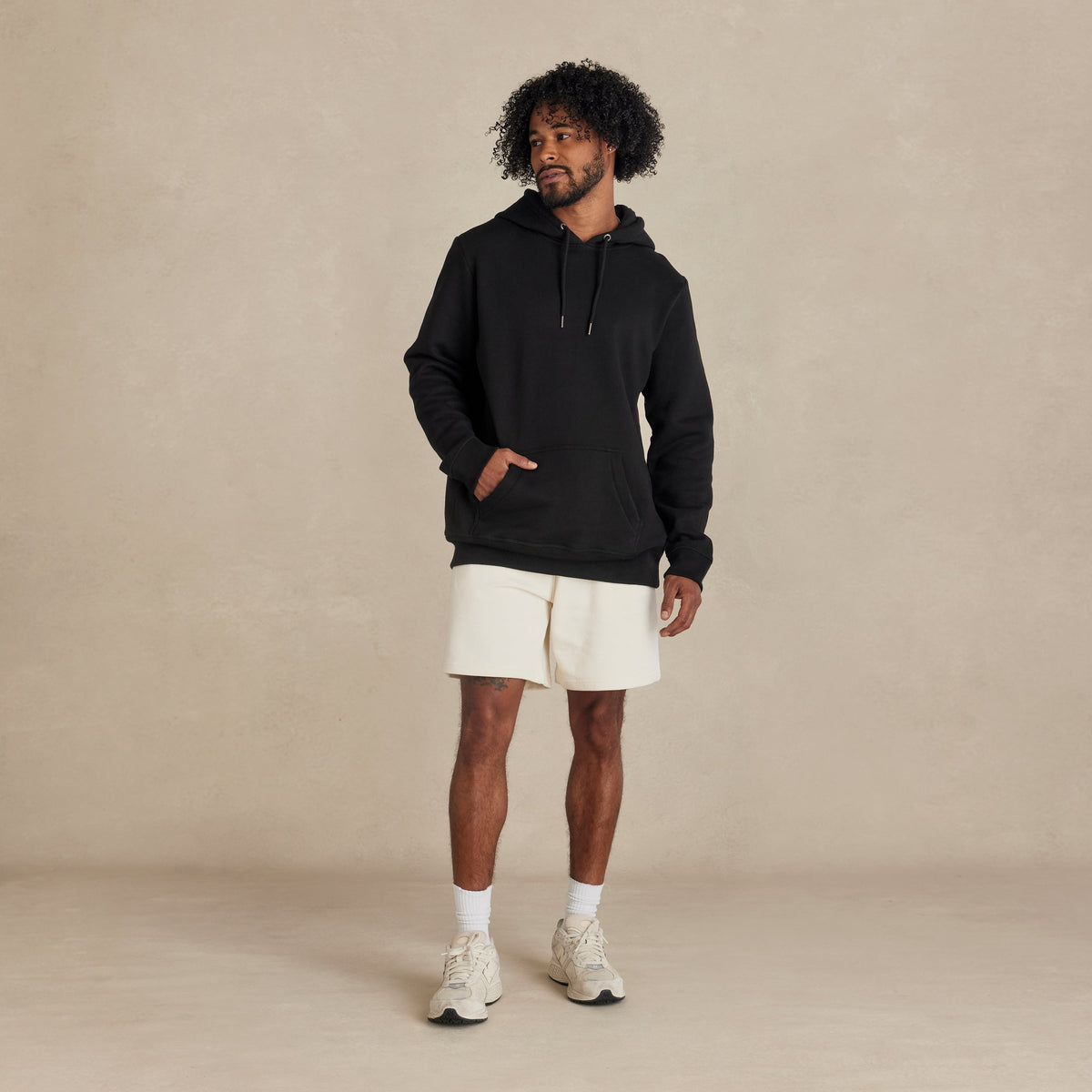 Black Heavyweight Brushed Pullover Hoodie