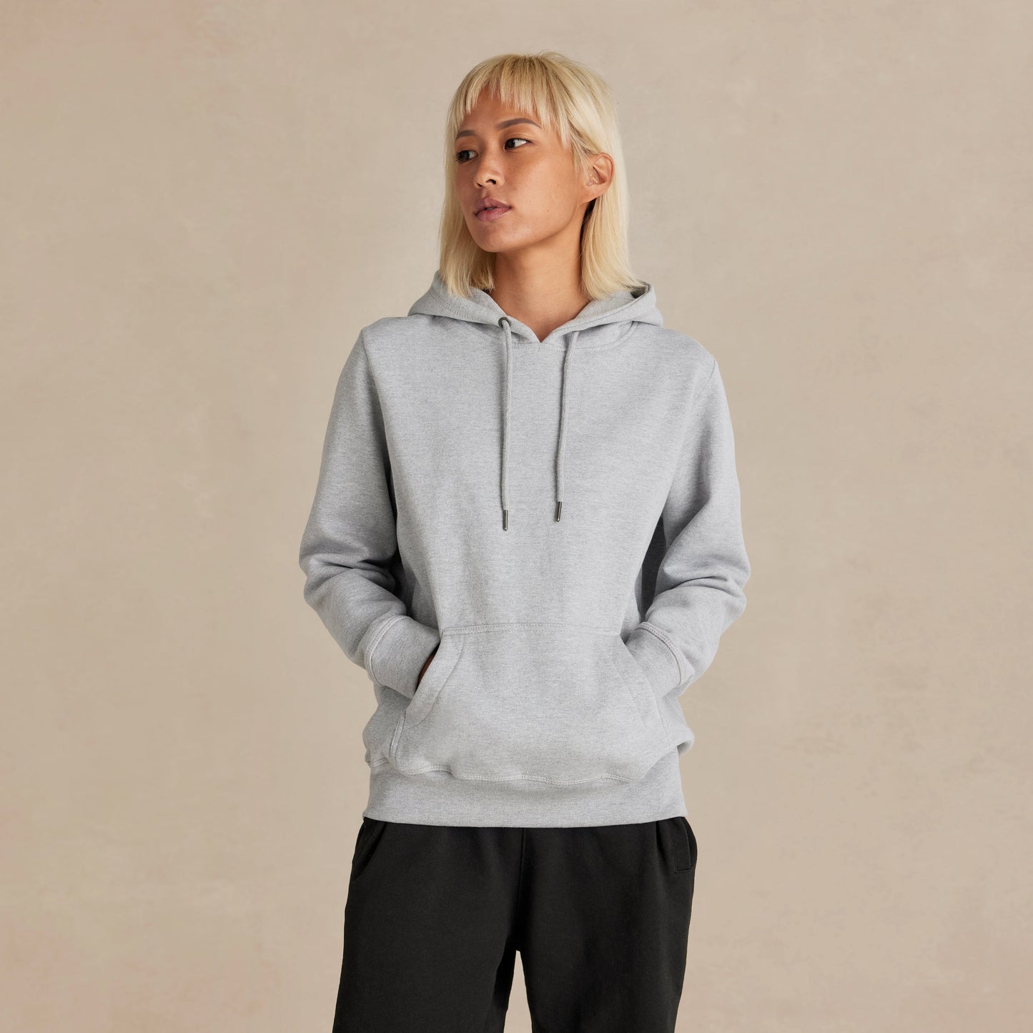 Heather Grey Heavyweight Brushed Pullover Hoodie