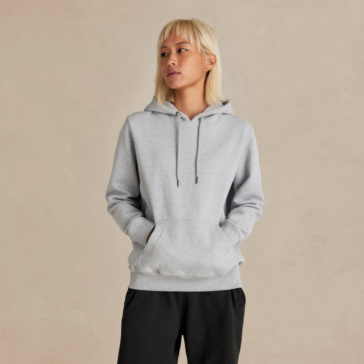Heather Grey Heavyweight Brushed Pullover Hoodie
