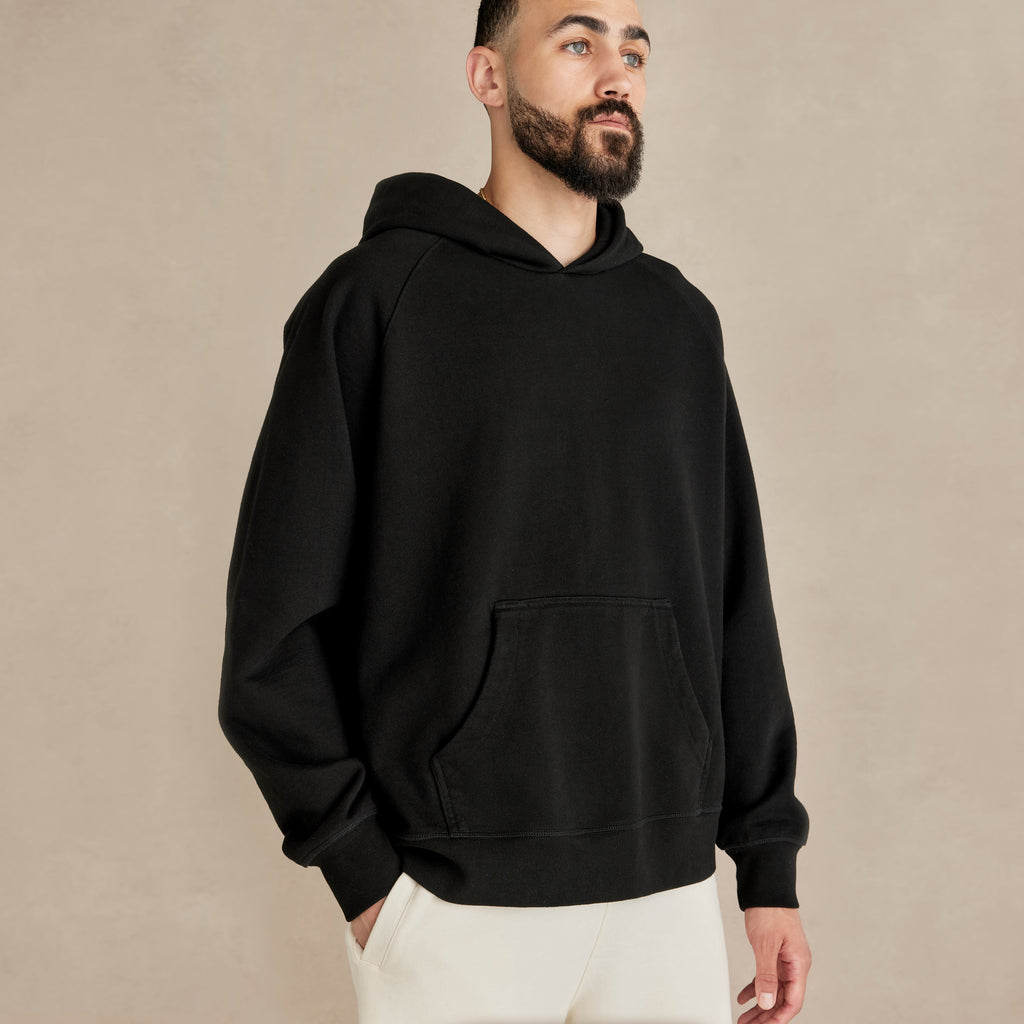 Black Ultra Heavyweight French Terry Pullover Hoodie