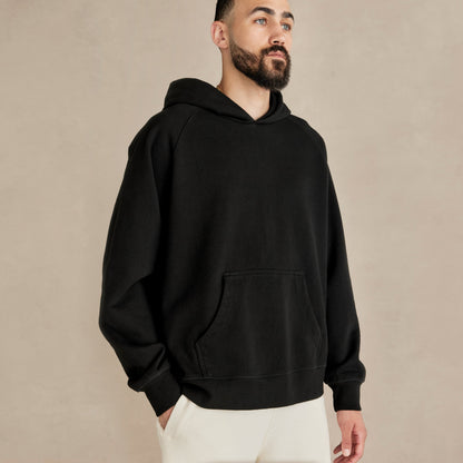 Black Ultra Heavyweight French Terry Pullover Hoodie