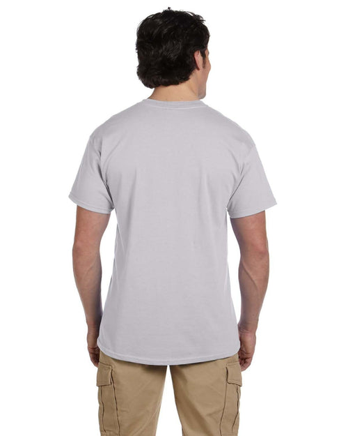 Effen asgrijs T-shirt voor heren met korte mouwen en ronde hals
