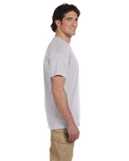Effen asgrijs T-shirt voor heren met korte mouwen en ronde hals