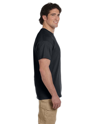 Effen zwart T-shirt voor heren met korte mouwen en ronde hals