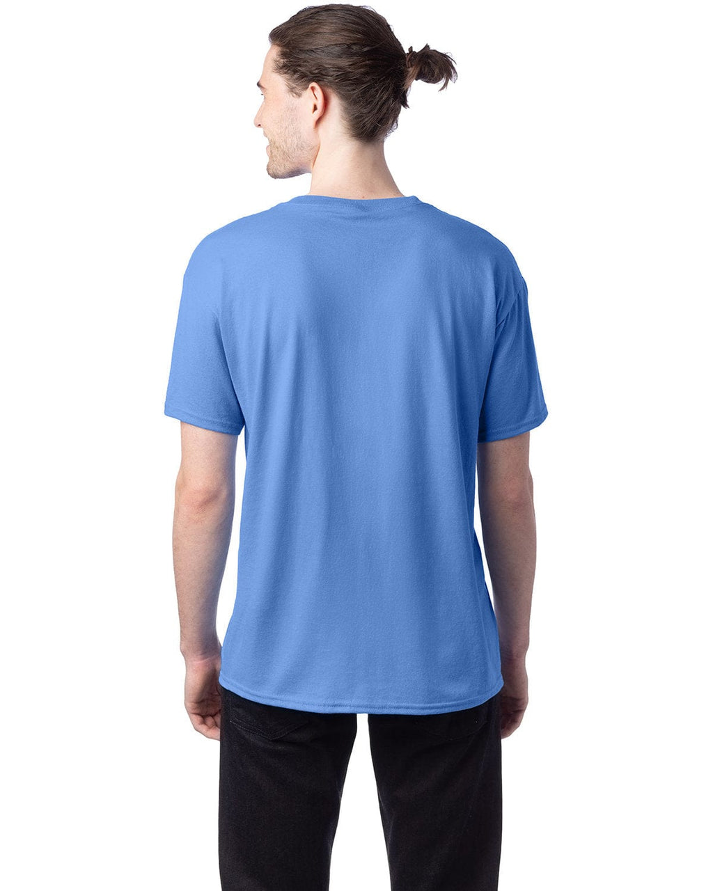 Men's Carolina Blue Solid Short Sleeve Crew Neck T-Shirt