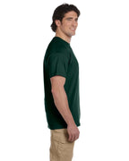 Men's Dark Green Solid Short Sleeve Crew Neck T-Shirt