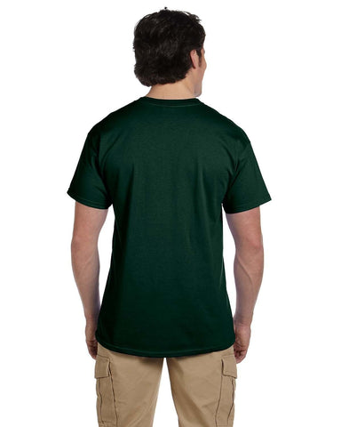 Effen donkergroen T-shirt voor heren met korte mouwen en ronde hals