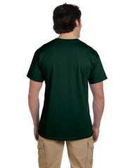 Effen donkergroen T-shirt voor heren met korte mouwen en ronde hals