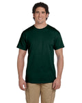Men's Dark Green Solid Short Sleeve Crew Neck T-Shirt