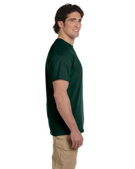 Effen donkergroen T-shirt voor heren met korte mouwen en ronde hals