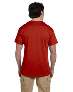 Men's Deep Red Solid Short Sleeve Crew Neck T-Shirt