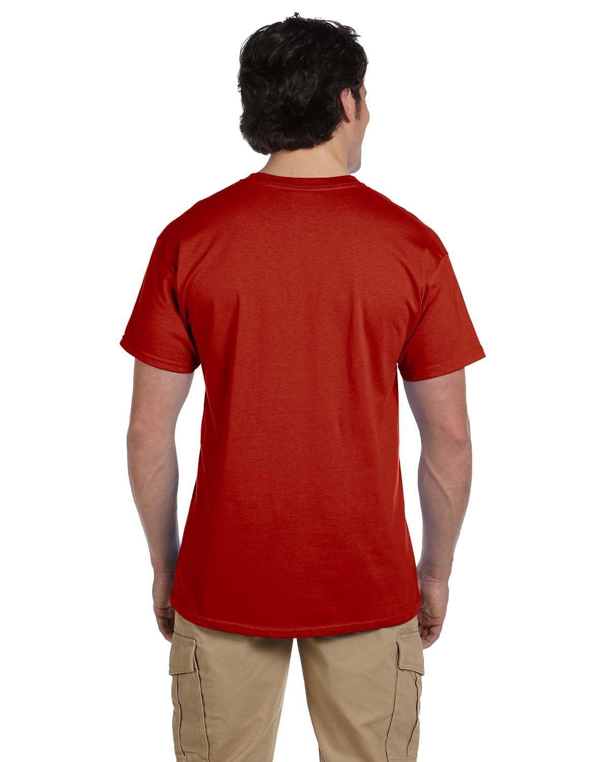 Men's Deep Red Solid Short Sleeve Crew Neck T-Shirt