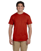 Men's Deep Red Solid Short Sleeve Crew Neck T-Shirt