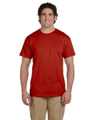 Effen donkerrood T-shirt voor heren met korte mouwen en ronde hals