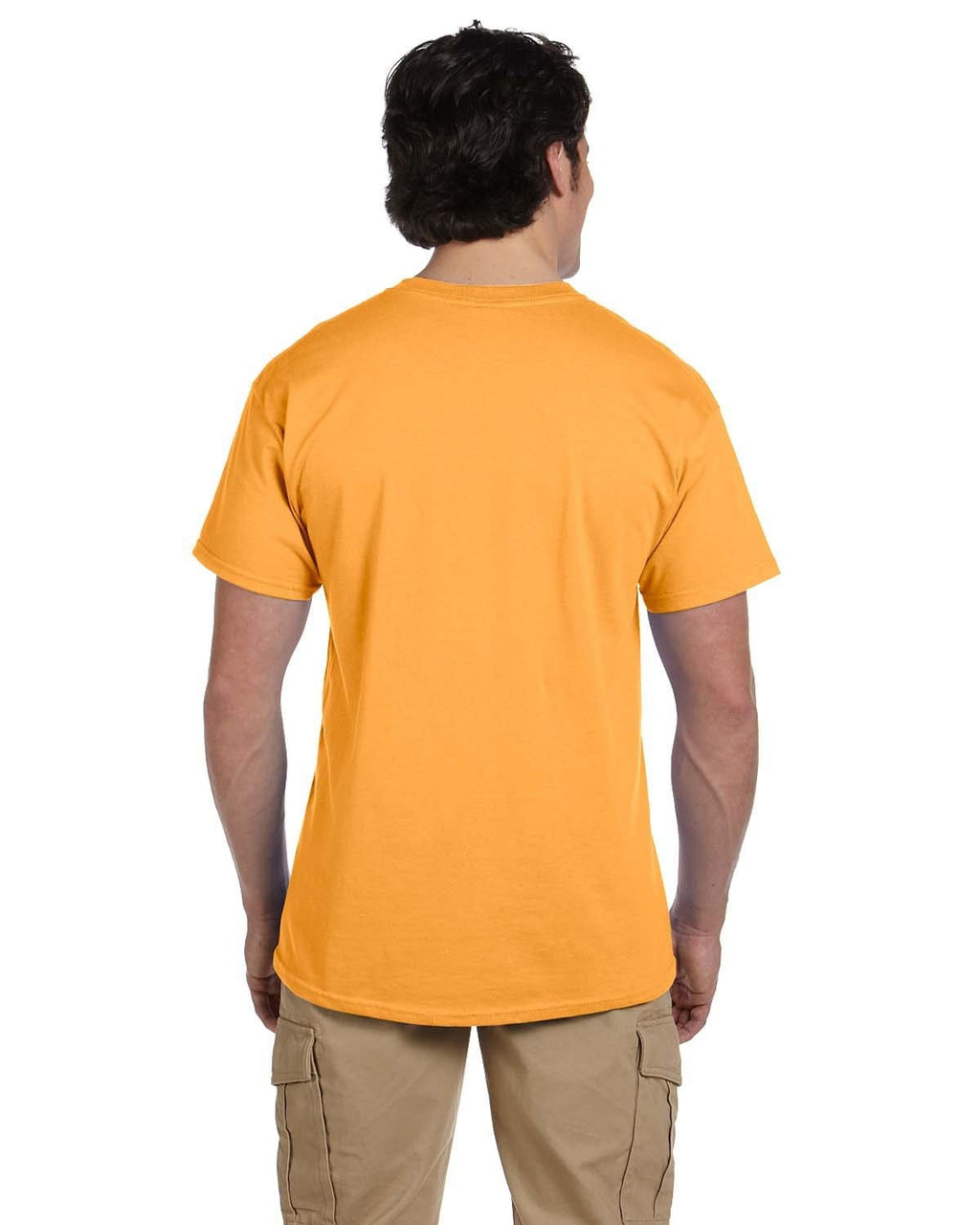 Men's Gold Solid Short Sleeve Crew Neck T-Shirt