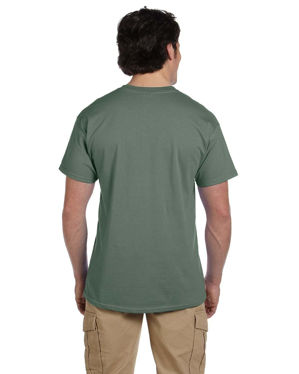 Men's Heather Green Solid Short Sleeve Crew Neck T-Shirt