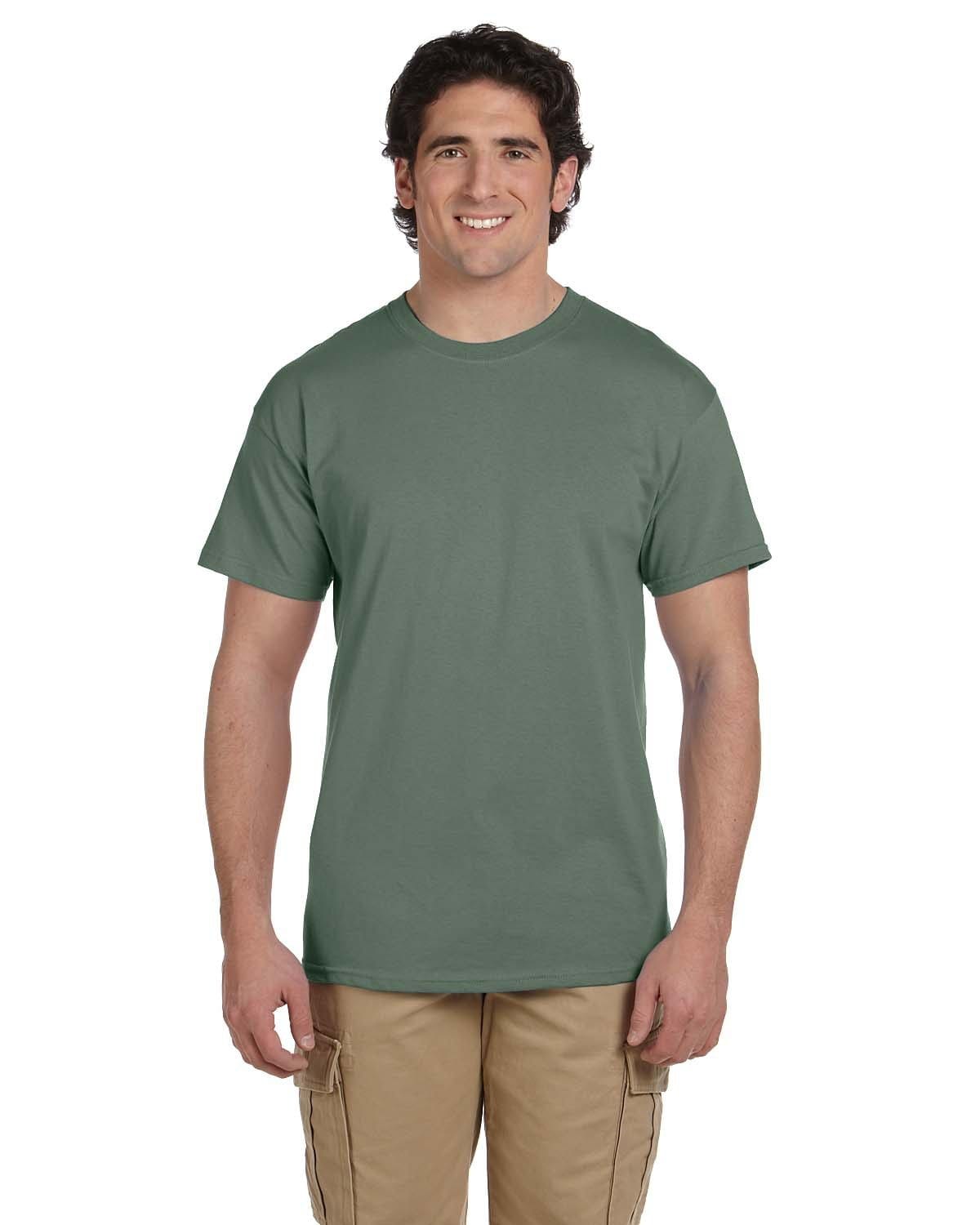 Men's Heather Green Solid Short Sleeve Crew Neck T-Shirt