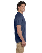 Men's Heather Navy Solid Short Sleeve Crew Neck T-Shirt