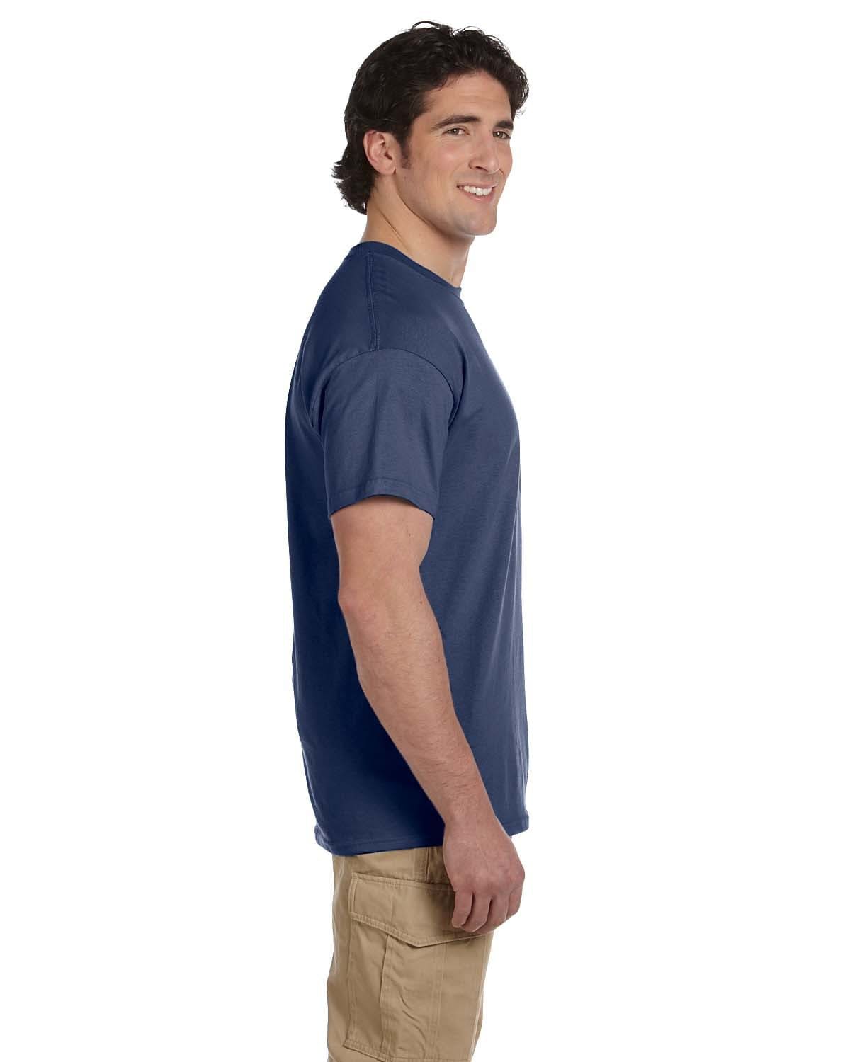 Men's Heather Navy Solid Short Sleeve Crew Neck T-Shirt