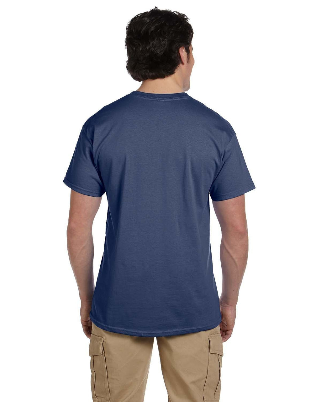 Men's Heather Navy Solid Short Sleeve Crew Neck T-Shirt