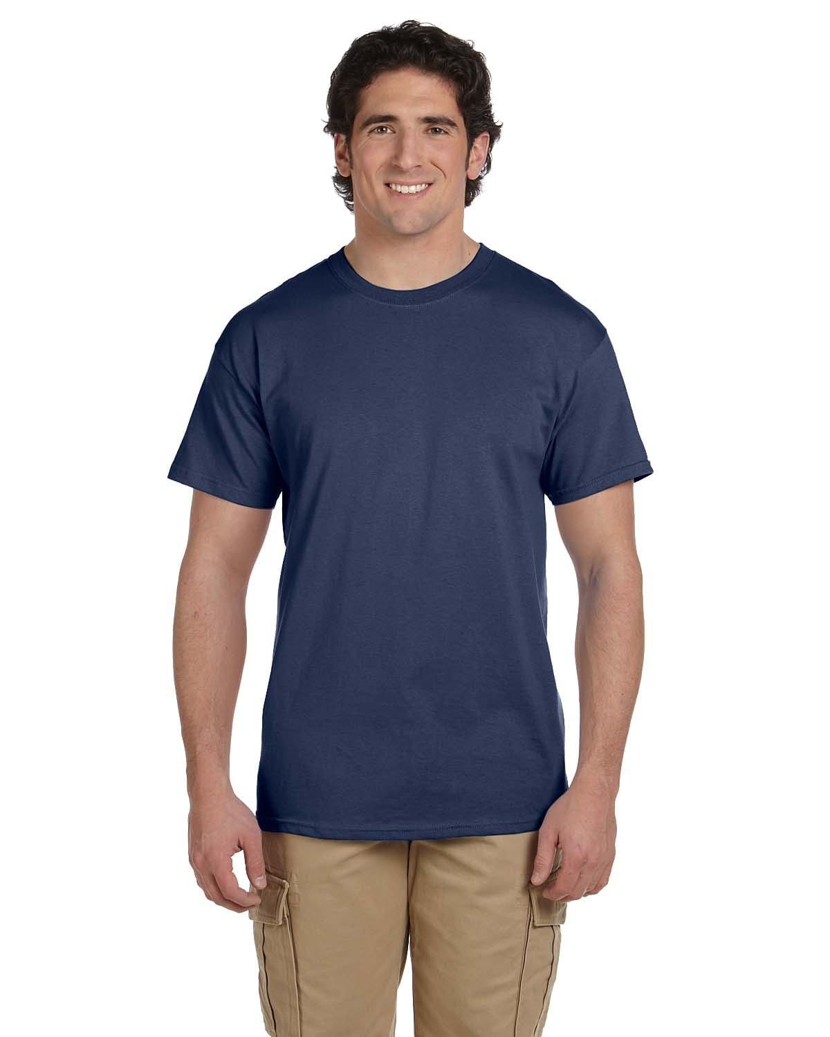 Men's Heather Navy Solid Short Sleeve Crew Neck T-Shirt