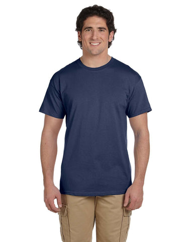 Effen heideblauw T-shirt voor heren met korte mouwen en ronde hals