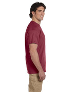 Men's Heather Red Solid Short Sleeve Crew Neck T-Shirt