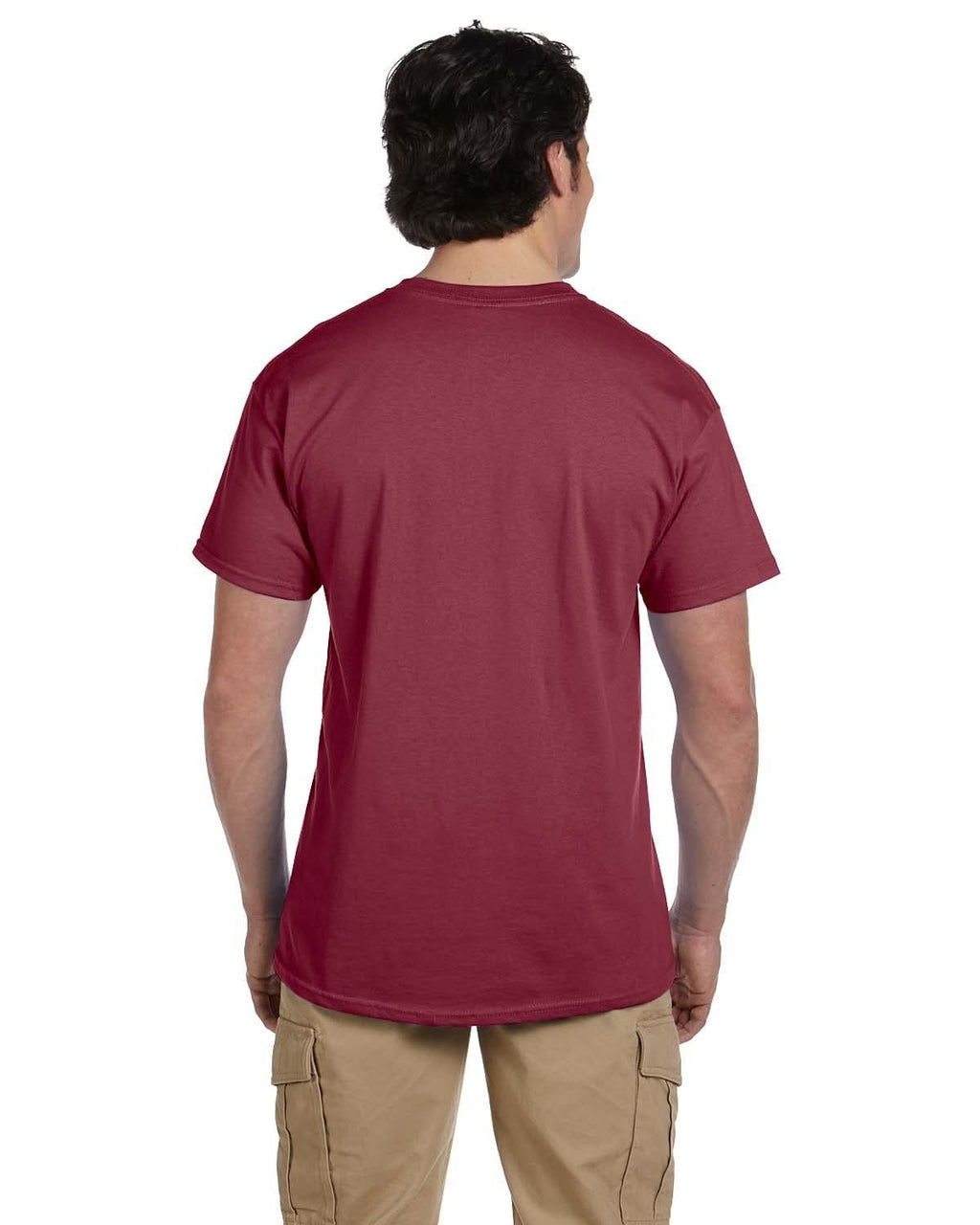 Men's Heather Red Solid Short Sleeve Crew Neck T-Shirt