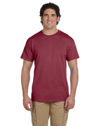 Men's Heather Red Solid Short Sleeve Crew Neck T-Shirt