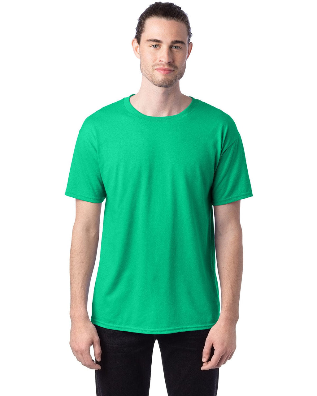 Men's Kelly Green Solid Short Sleeve Crew Neck T-Shirt