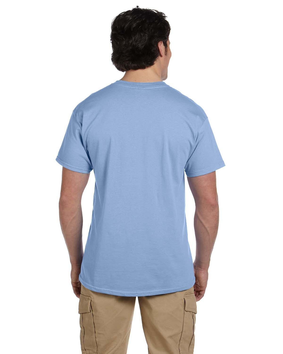 Effen lichtblauw T-shirt voor heren met korte mouwen en ronde hals