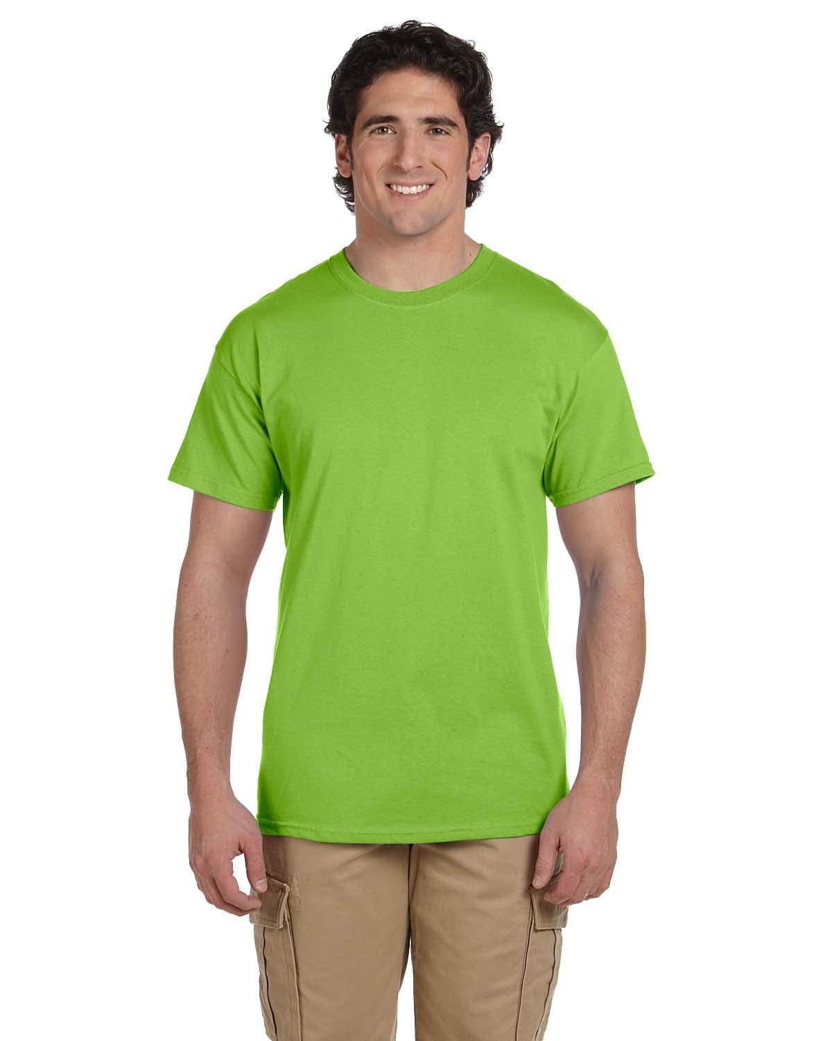 Effen lime T-shirt voor heren met korte mouwen en ronde hals