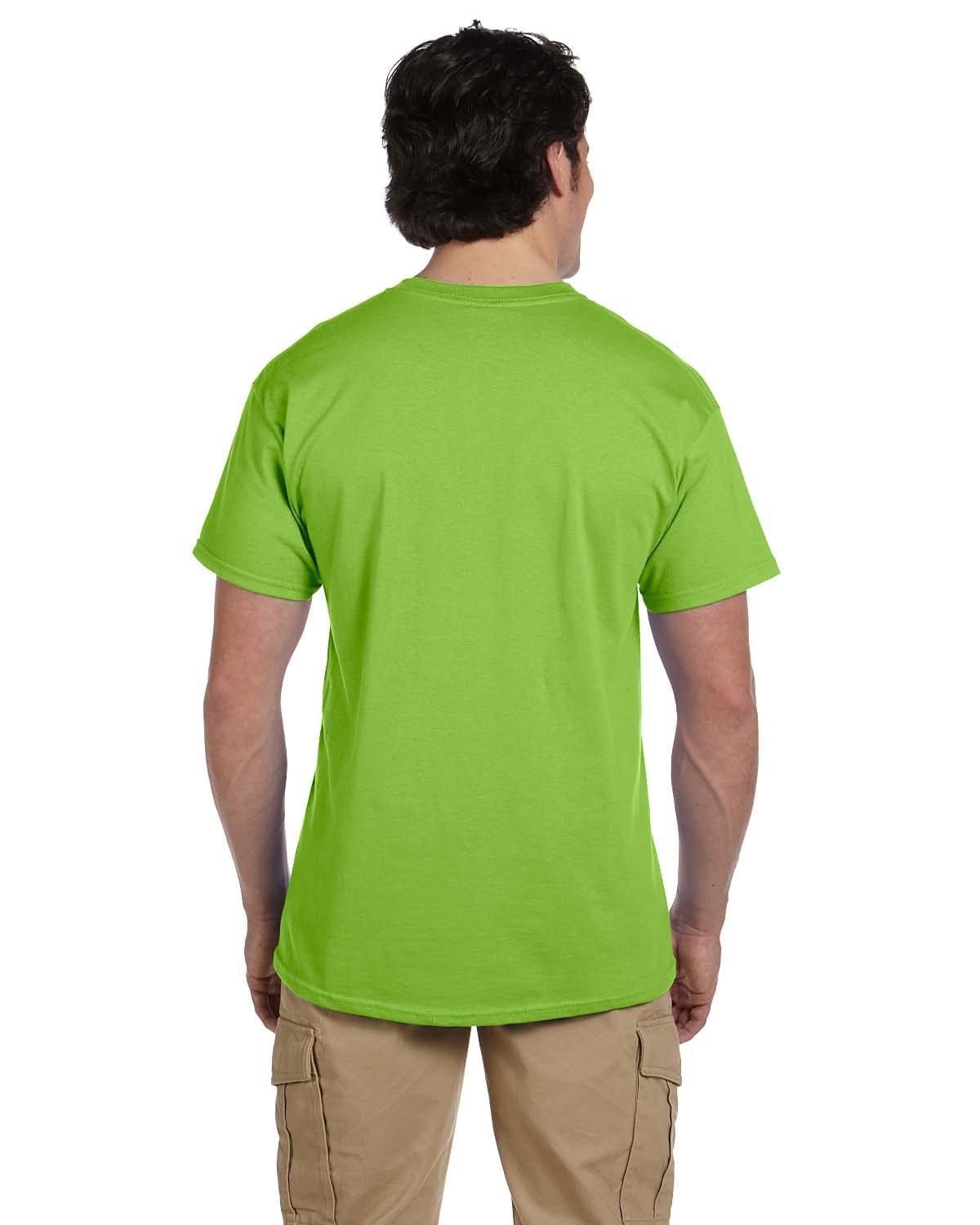 Effen lime T-shirt voor heren met korte mouwen en ronde hals