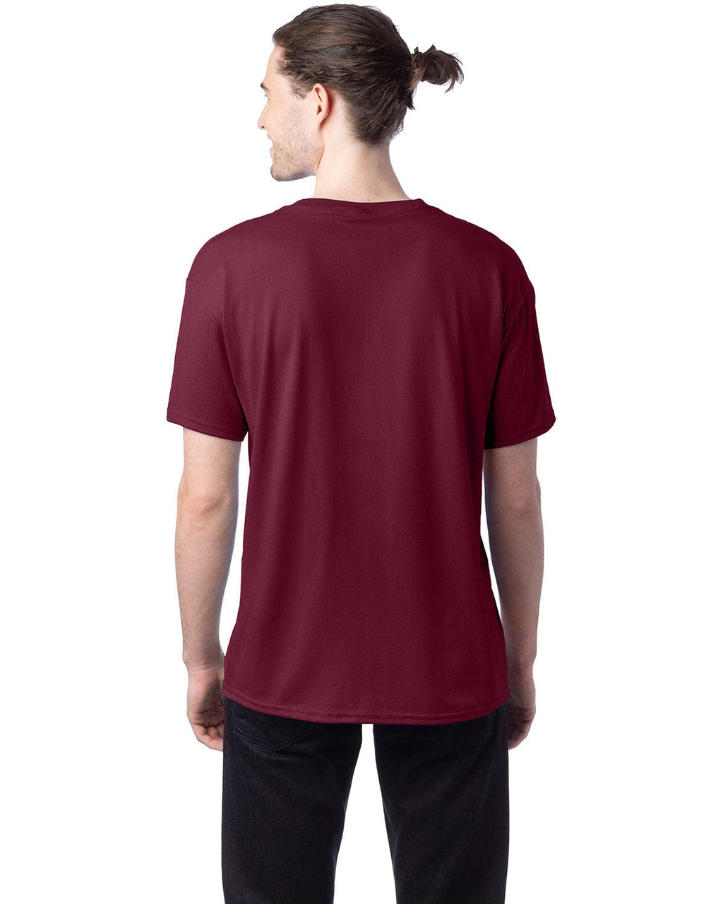 Effen maroon T-shirt voor heren met korte mouwen en ronde hals
