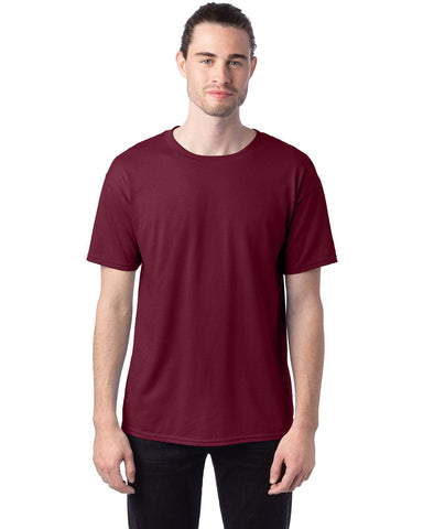 Effen maroon T-shirt voor heren met korte mouwen en ronde hals