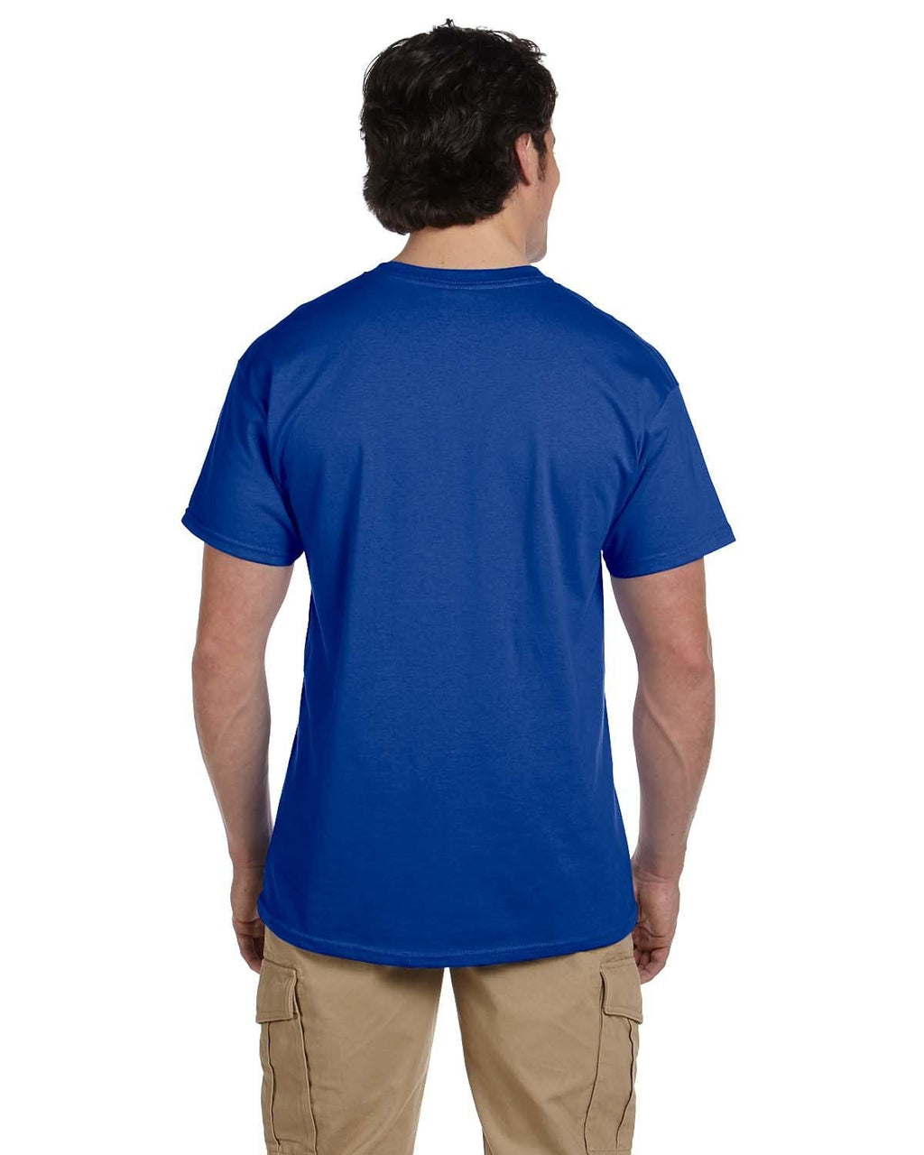 Men's Royal Blue Solid Short Sleeve Crew Neck T-Shirt